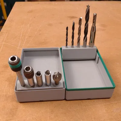 Hộp đựng mũi khoan gập mở cho hệ thống Gridfinity