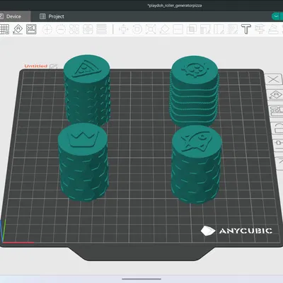 Bộ tạo con lăn và con dấu đất nặn Play-Doh (Công cụ OpenSCAD tùy chỉnh)