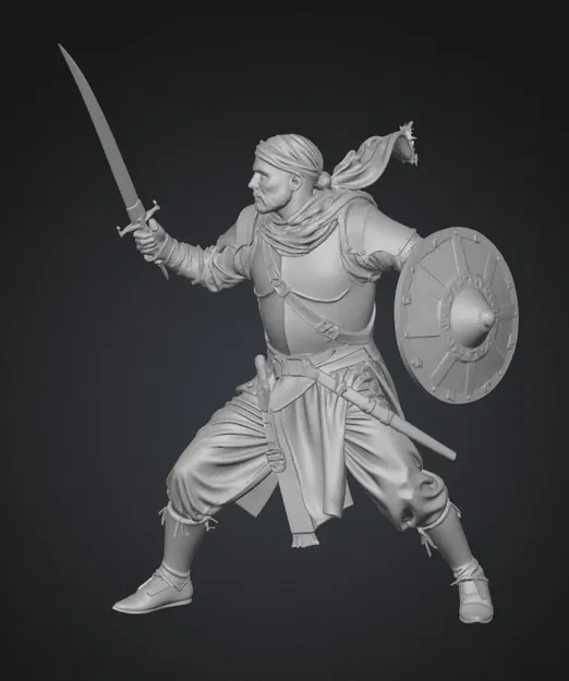 Mô hình in 3D Kỵ sĩ sa mạc trong chiến trận cực chi tiết - Image 1