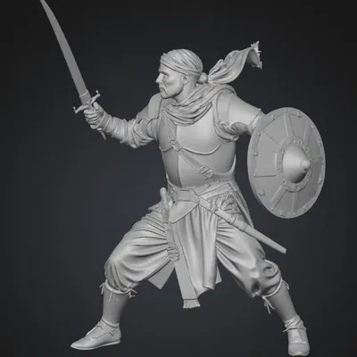 Mô hình in 3D Kỵ sĩ sa mạc trong chiến trận cực chi tiết