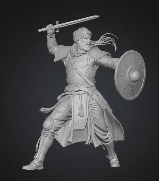 Mô hình 3D Kỵ sĩ Sa mạc chiến đấu (Desert Knight in Battle I) - Image 1