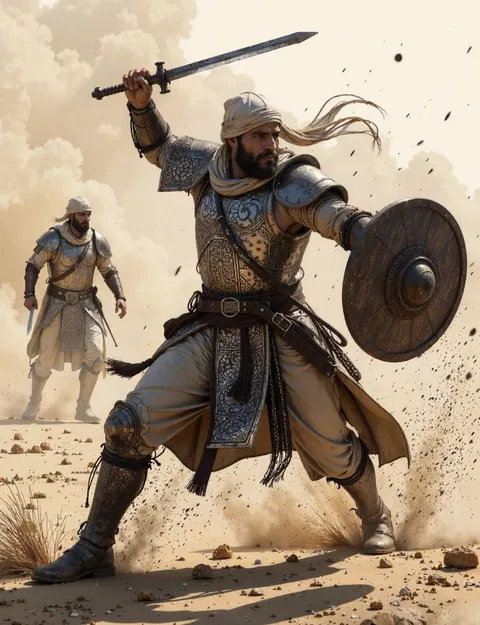 Mô hình 3D Kỵ sĩ Sa mạc chiến đấu (Desert Knight in Battle I) - Image 2