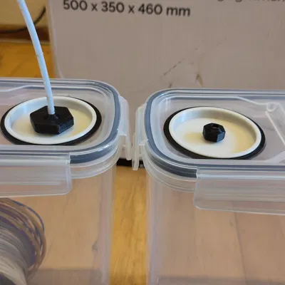 Nắp hộp ngũ cốc Drybox với đầu nối Bowden in 3D hoàn chỉnh