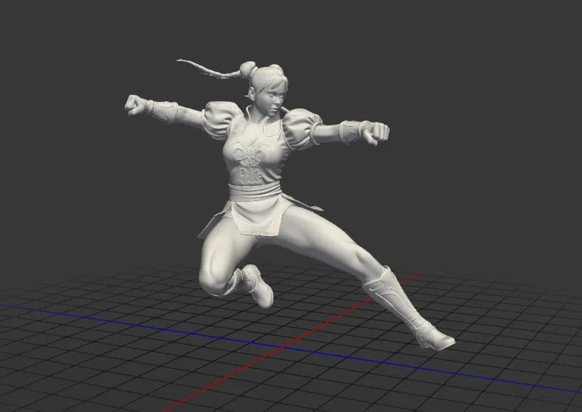Mô hình 3D Chun-Li Street Fighter chất lượng cao - Image 3