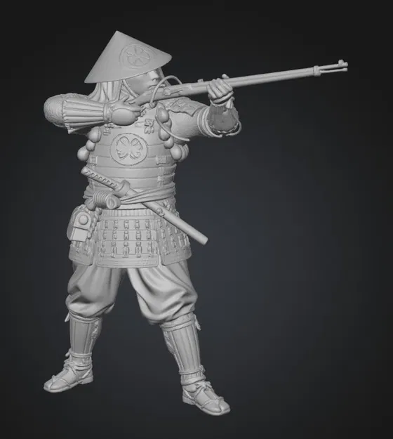 Mô hình Samurai thời Sengoku cầm súng hỏa mai in 3D - Image 1