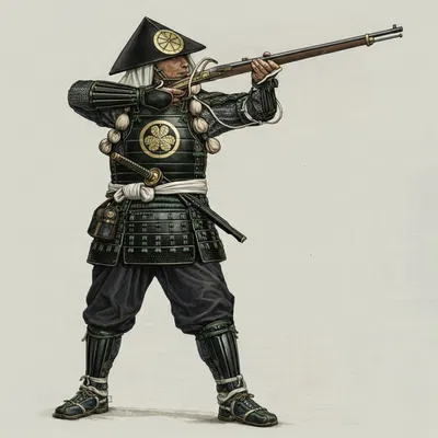 Mô hình Samurai thời Sengoku cầm súng hỏa mai in 3D