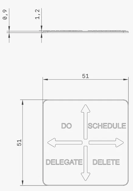 Khuôn mẫu ma trận Eisenhower cho giấy ghi chú (Post-it) in 3D - Image 2