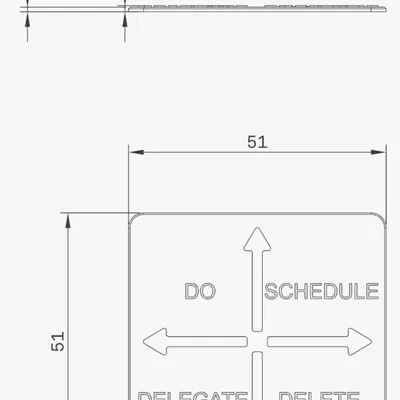 Khuôn mẫu ma trận Eisenhower cho giấy ghi chú (Post-it) in 3D