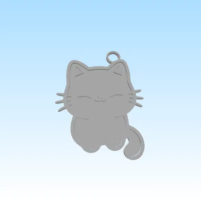 Móc khóa hình mèo con đáng yêu - File in 3D dễ thương