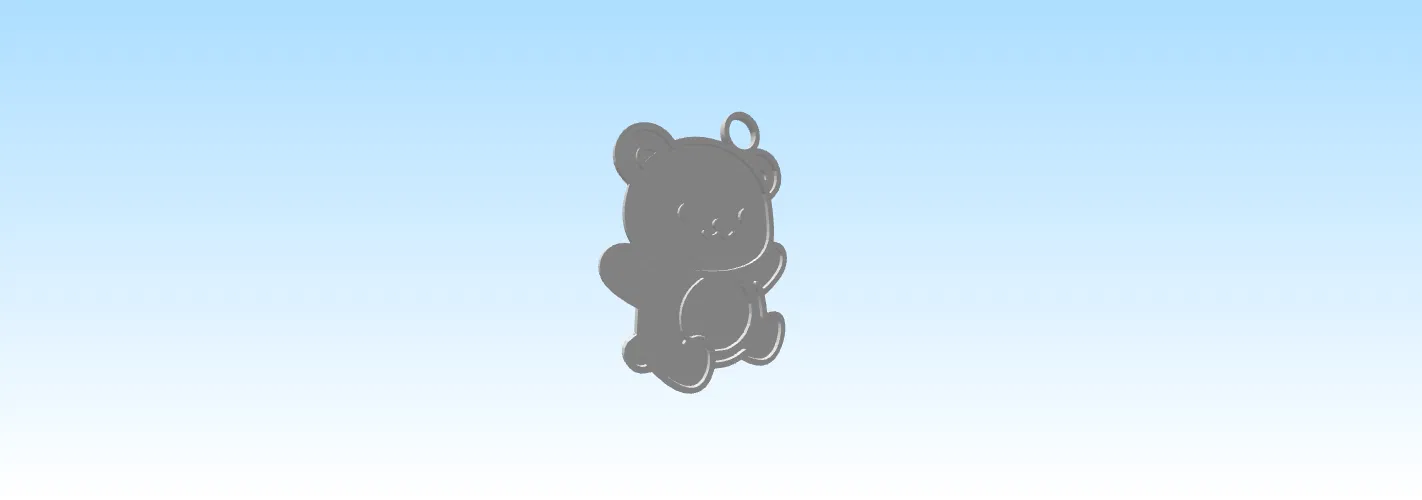 Móc khóa gấu nhỏ đáng yêu (Cute Bear Keychain Pendant) - Tự in 3D - Image 2