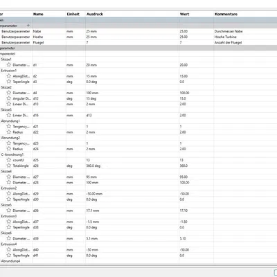 Mô hình tuabin (Parametric Turbine) tùy chỉnh linh hoạt trên Fusion360