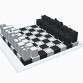 Bộ cờ vua 3D thiết kế tối giản (Ultra-Simplistic Chess Set) - Thumbnail 1