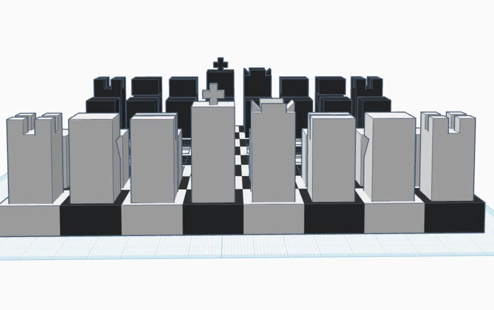Bộ cờ vua 3D thiết kế tối giản (Ultra-Simplistic Chess Set) - Image 2