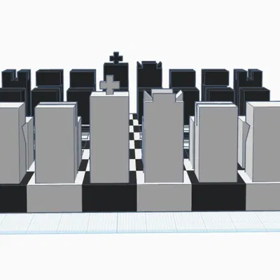 Bộ cờ vua 3D thiết kế tối giản (Ultra-Simplistic Chess Set)