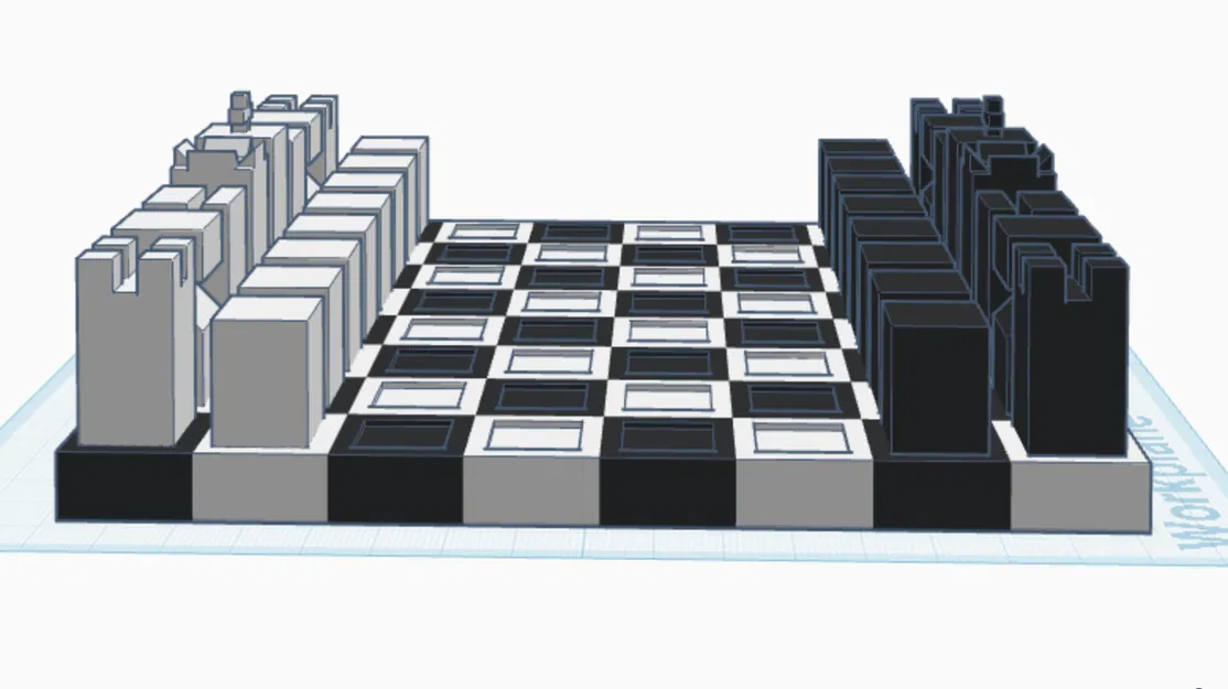 Bộ cờ vua 3D thiết kế tối giản (Ultra-Simplistic Chess Set) - Image 4