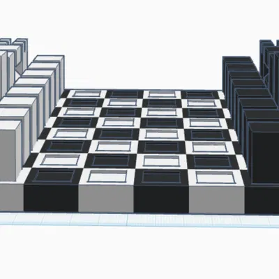 Bộ cờ vua 3D thiết kế tối giản (Ultra-Simplistic Chess Set)