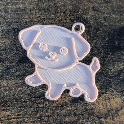 Móc khóa hình chú cún dễ thương in 3D - Phụ kiện đáng yêu