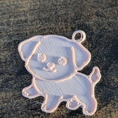 Móc khóa hình chú cún dễ thương in 3D - Phụ kiện đáng yêu