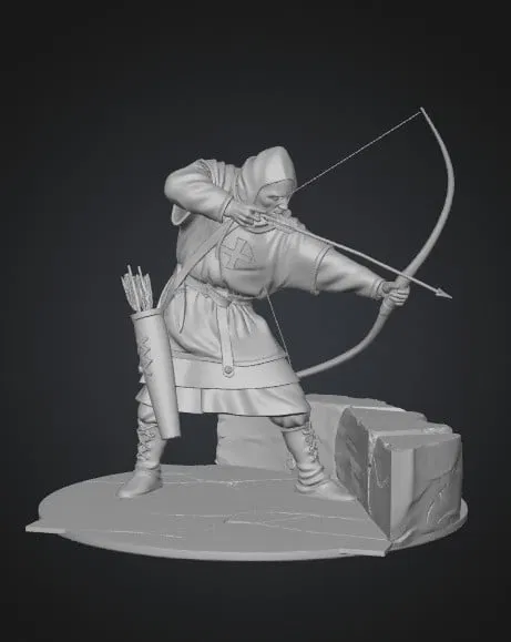 Mô hình 3D Crusader Archer - Cung thủ Thập tự chinh độc đáo - Image 1
