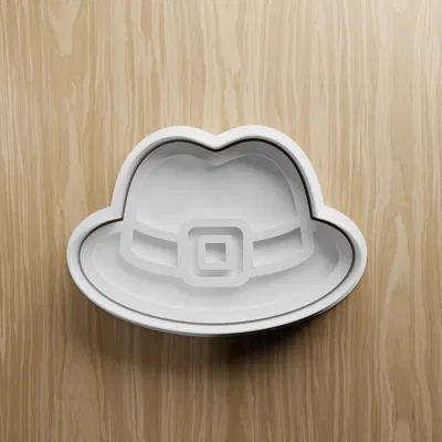 File STL Khuôn Cắt Bánh Quy Hình Mũ Pilgrim | Khuôn Fondant Lễ Tạ Ơn | In 3D Làm Bánh