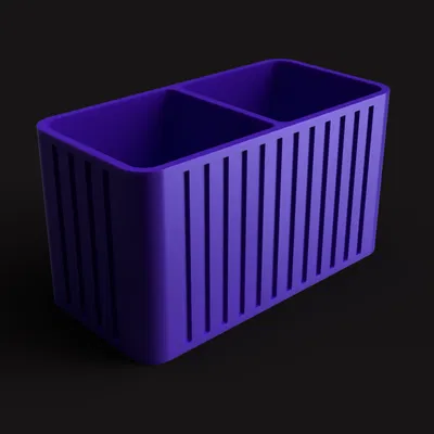 Fluted Duo: Ống cắm bút để bàn phong cách hiện đại