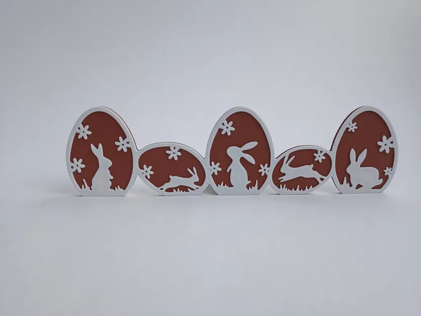 Mô hình trang trí hình chú thỏ và trứng Phục sinh 3D ấn tượng - Image 3