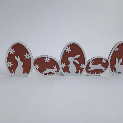 Mô hình trang trí hình chú thỏ và trứng Phục sinh 3D ấn tượng