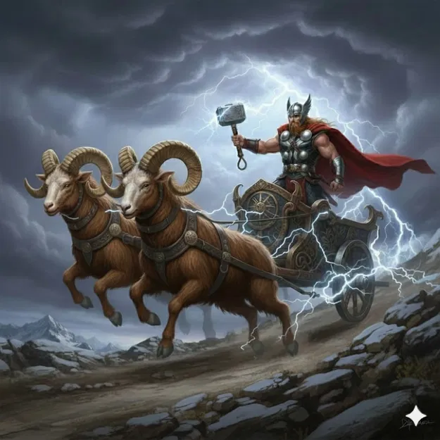 Mô hình 3D cỗ xe của Thor - Thors Chariot chi tiết sắc nét - Image 2