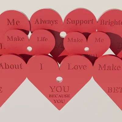 Reasons I Love You - Đĩa Trái Tim Xếp Chồng Quà Tặng