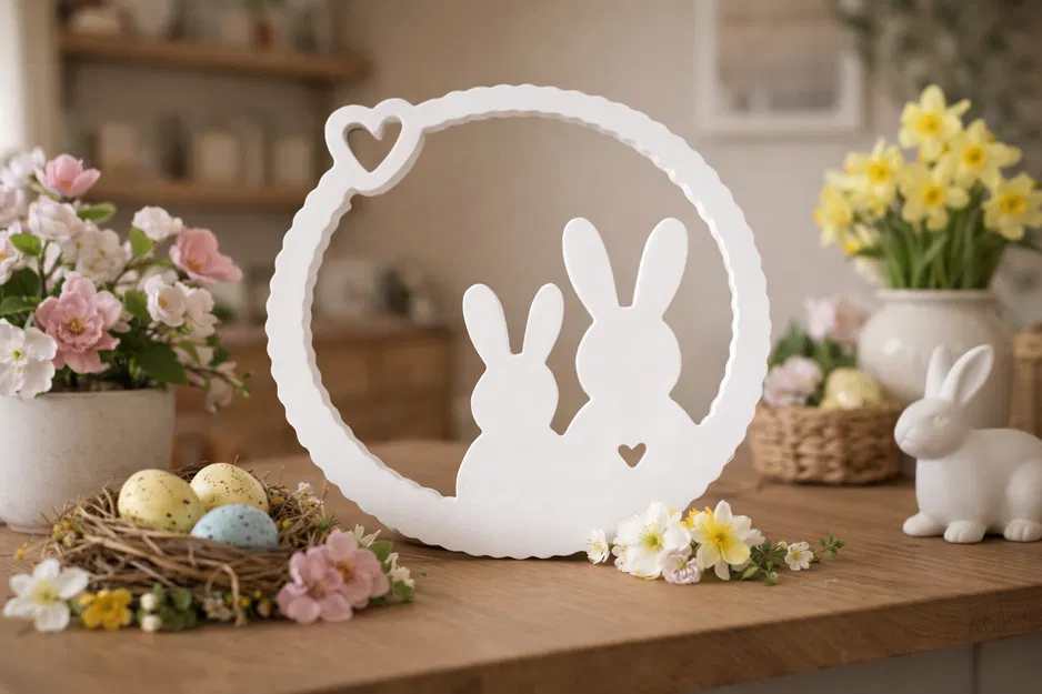 Mô hình trang trí chú thỏ Phục sinh 3D xinh xắn cho không gian nhà - Image 1