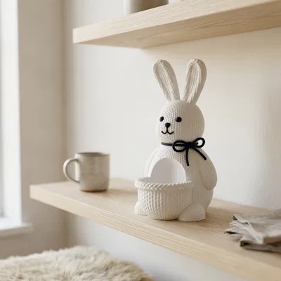 Giá Đỡ Trứng Phục Sinh Hình Chú Thỏ Có Kết Cấu Đan Len