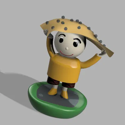 Mô hình 3D cậu bé Rainyboy tránh mưa độc đáo cho bàn làm việc