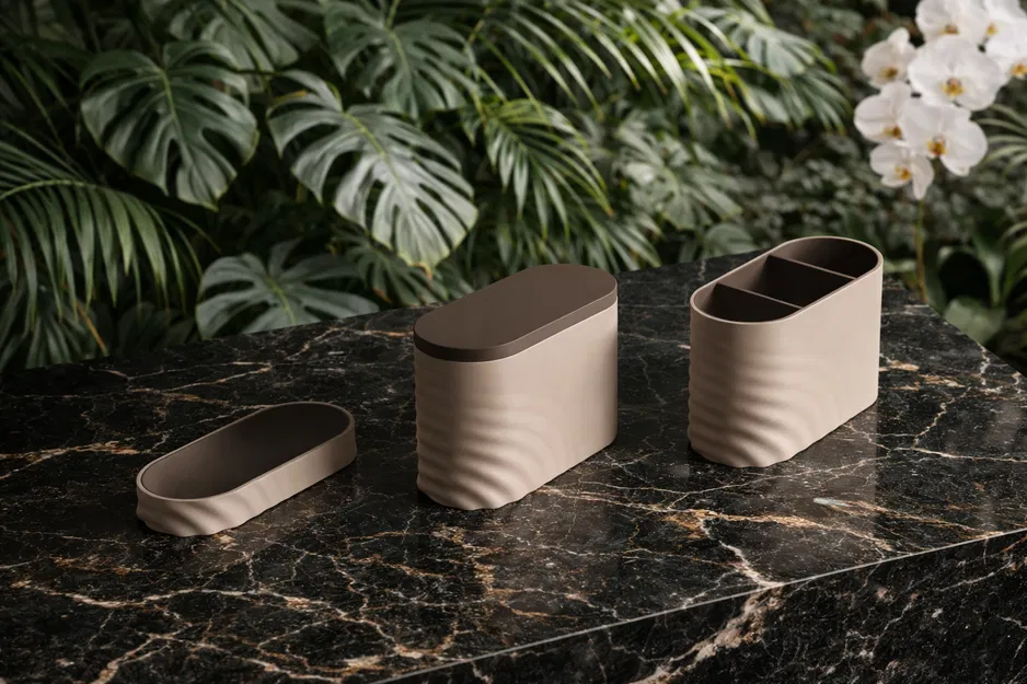 Bộ Hộp Và Khay Đựng Đồ Đa Năng Thiết Kế Gợn Sóng Hiện Đại - Image 2