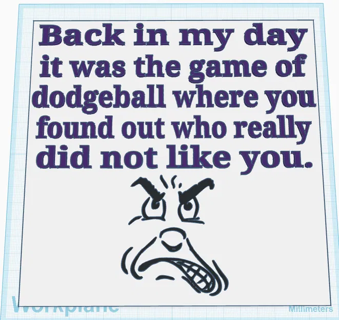 Bảng trang trí tường Dodgeball Sign hài hước in 3D - Image 1