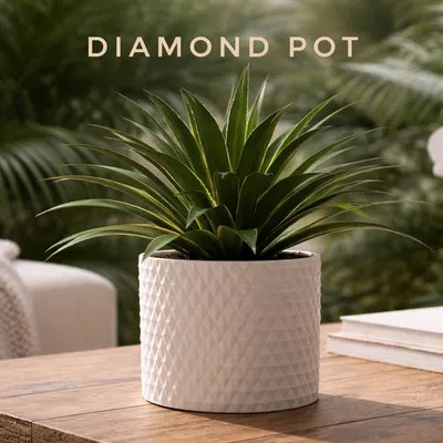 Diamond Pot: Chậu cây họa tiết kim cương in 3D sang trọng