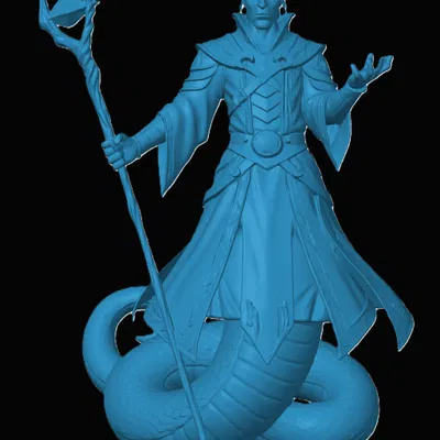 Mô hình 3D Yuan-ti Warlock cho game tabletop và Dungeons & Dragons