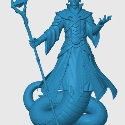 Mô hình 3D Yuan-ti Warlock cho game tabletop và Dungeons & Dragons