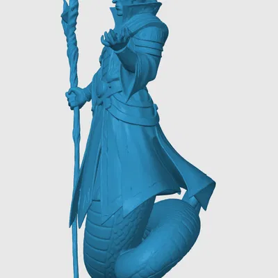 Mô hình 3D Yuan-ti Warlock cho game tabletop và Dungeons & Dragons