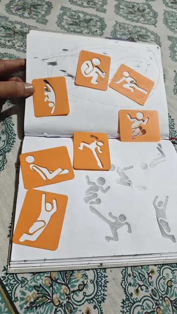 Bộ stencil người que hành động - Image 1