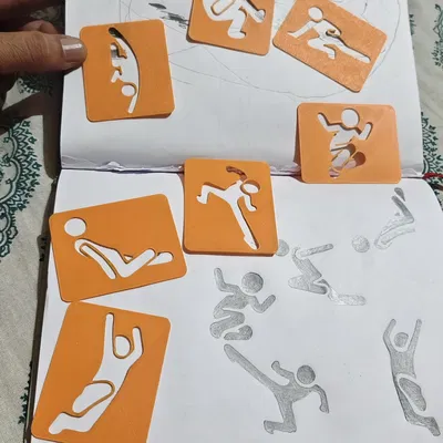 Bộ stencil người que hành động