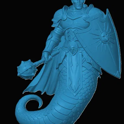 Mô hình in 3D Yuan-Ti Paladin - Chiến binh rắn cho bàn chơi D&D