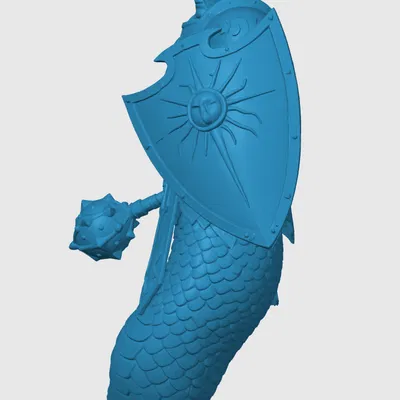 Mô hình in 3D Yuan-Ti Paladin - Chiến binh rắn cho bàn chơi D&D