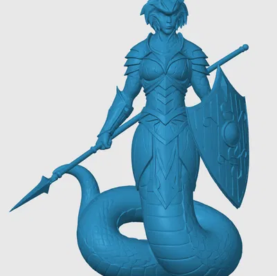 Mô hình 3D chiến binh Yuan-ti cho bàn cờ D&D và Tabletop RPG