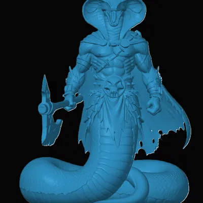 Mô hình 3D Yuan-ti Barbarian: Chiến binh rắn cho bàn chơi RPG