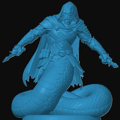 Mô hình Yuan-ti Rogue in 3D cho game nhập vai D&D