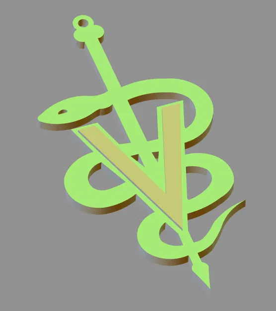 Bông tai biểu tượng thú y (Veterinary Caduceus) - File in 3D đẹp - Image 2