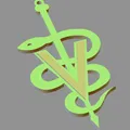 Bông tai biểu tượng thú y (Veterinary Caduceus) - File in 3D đẹp - Thumbnail 2