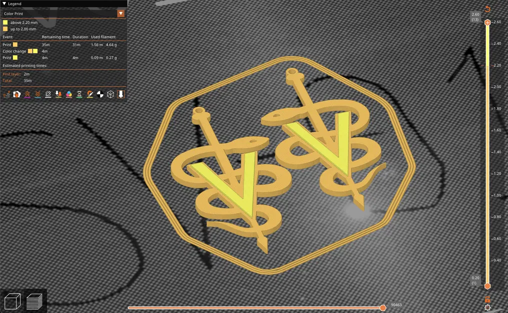 Bông tai biểu tượng thú y (Veterinary Caduceus) - File in 3D đẹp - Image 3