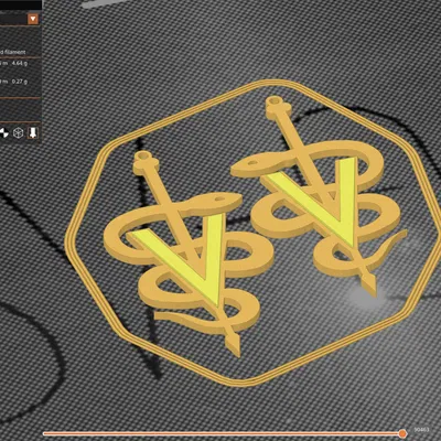 Bông tai biểu tượng thú y (Veterinary Caduceus) - File in 3D đẹp