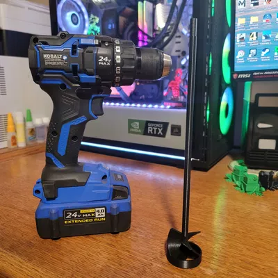 Cây khuấy sơn 3D cỡ lớn cho máy khoan cầm tay